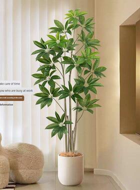 模拟绿色植物钱树落地式盆栽室内大型彷生装饰品客厅可达豪华装饰