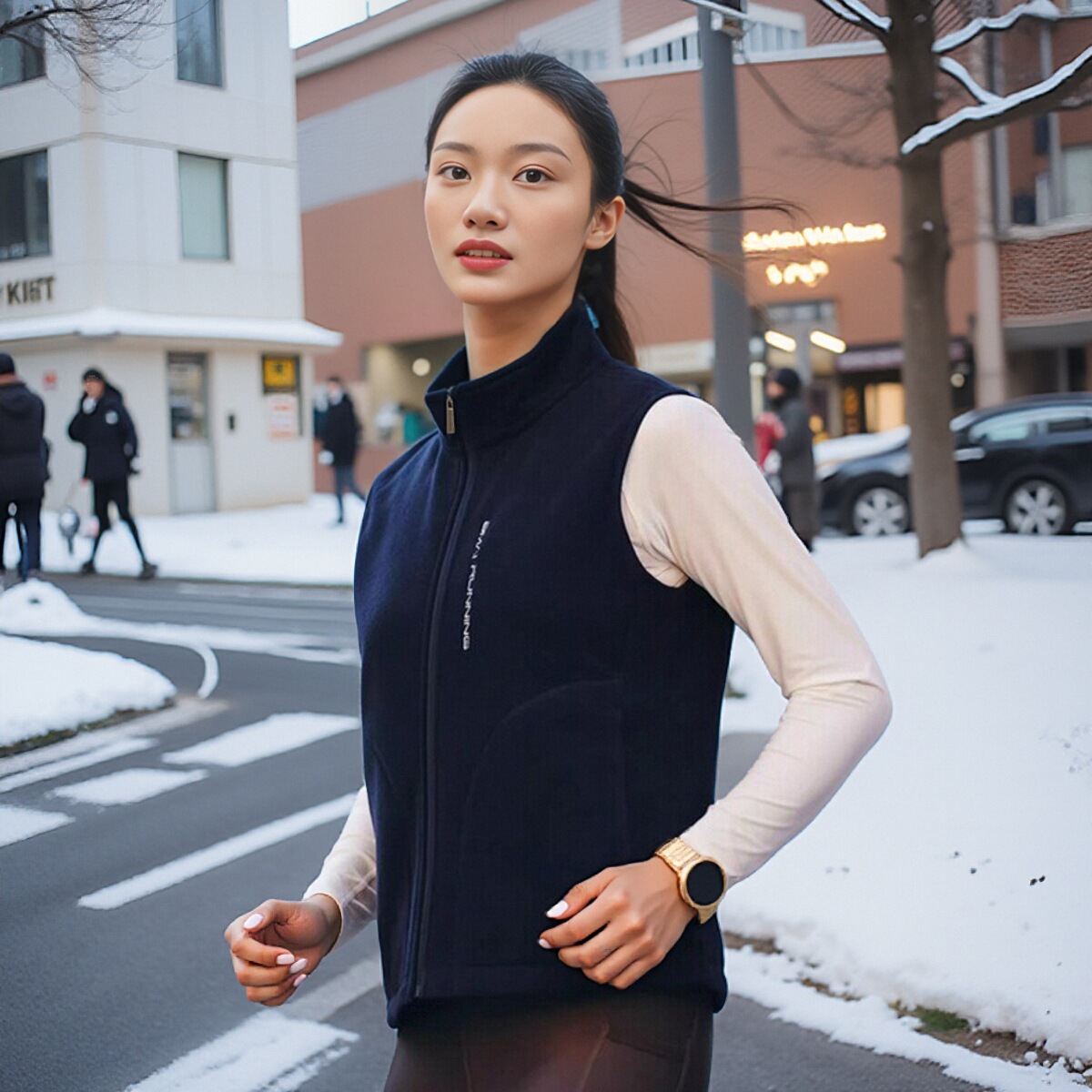 必迈防风保暖款运动摇粒绒马甲