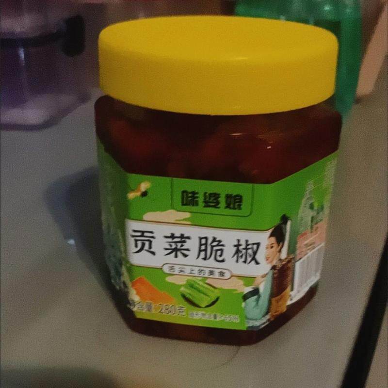 脆嫩剁椒贡菜下饭菜香辣瓶装开味凉拌即食苔菜咸菜脆椒湖南特产