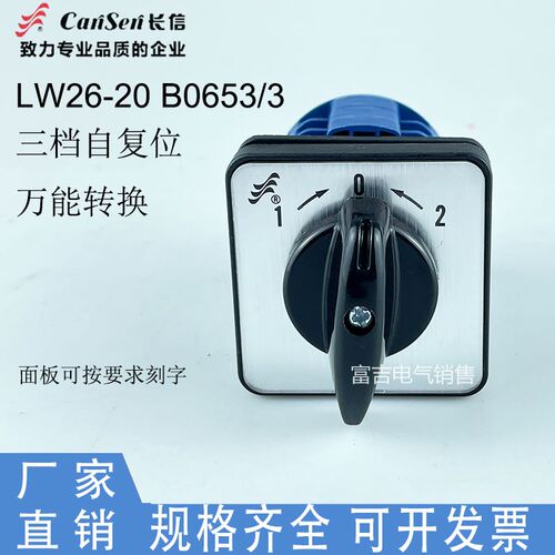 长信万能转换LW26-20 B0653/3自复位双电源切换组合开关LW39 3816