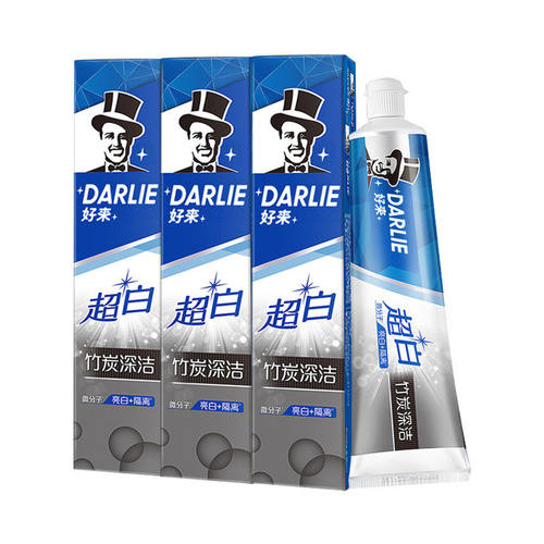 好来牙膏（原黑人）超白系列竹炭深洁牙膏清洁牙齿190g