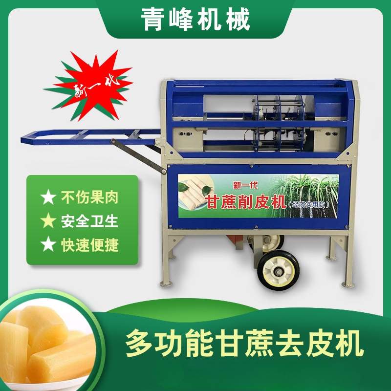 甘蔗削皮切断一体机商用甘蔗去皮机仿手工刮皮机小型清洗脱皮机
