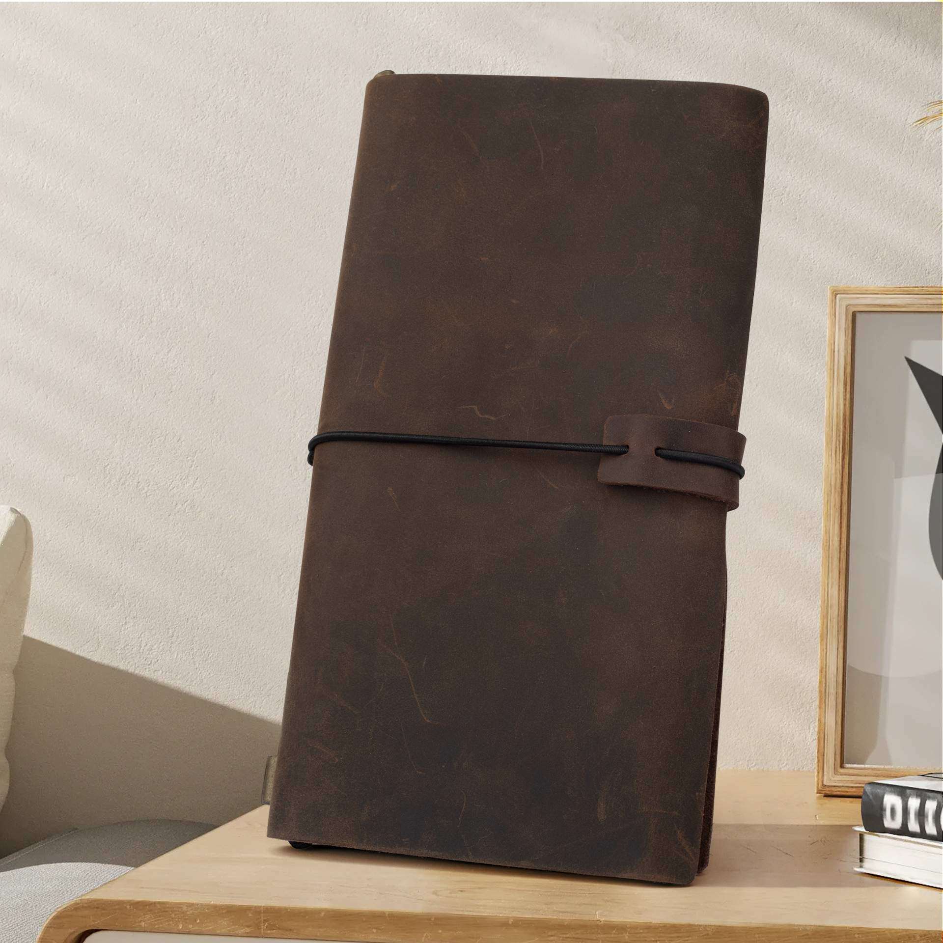 手工旅行者手账本复古款商务笔记本子高档日记本疯马皮真皮记事本