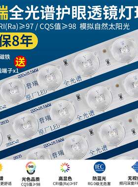 。led进口普瑞灯珠吸顶灯替换 全光谱灯带长条三色灯条客厅超亮灯