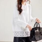 2024镂空拼接长袖 花边打底21630