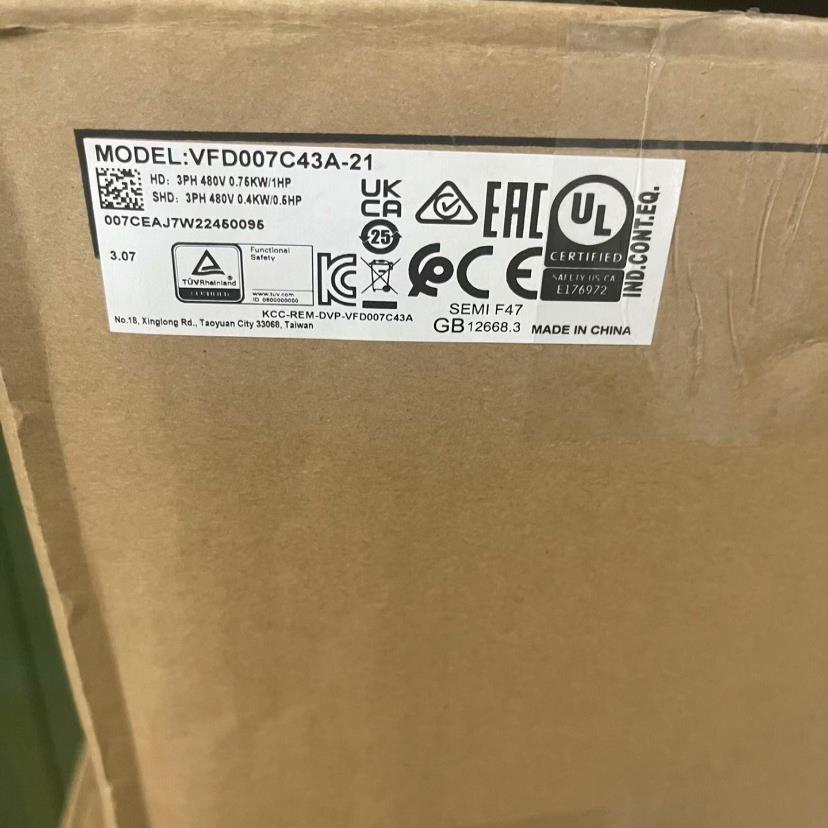 台达变频器VFD007C43A-21未使用，质保(崽崽配件）