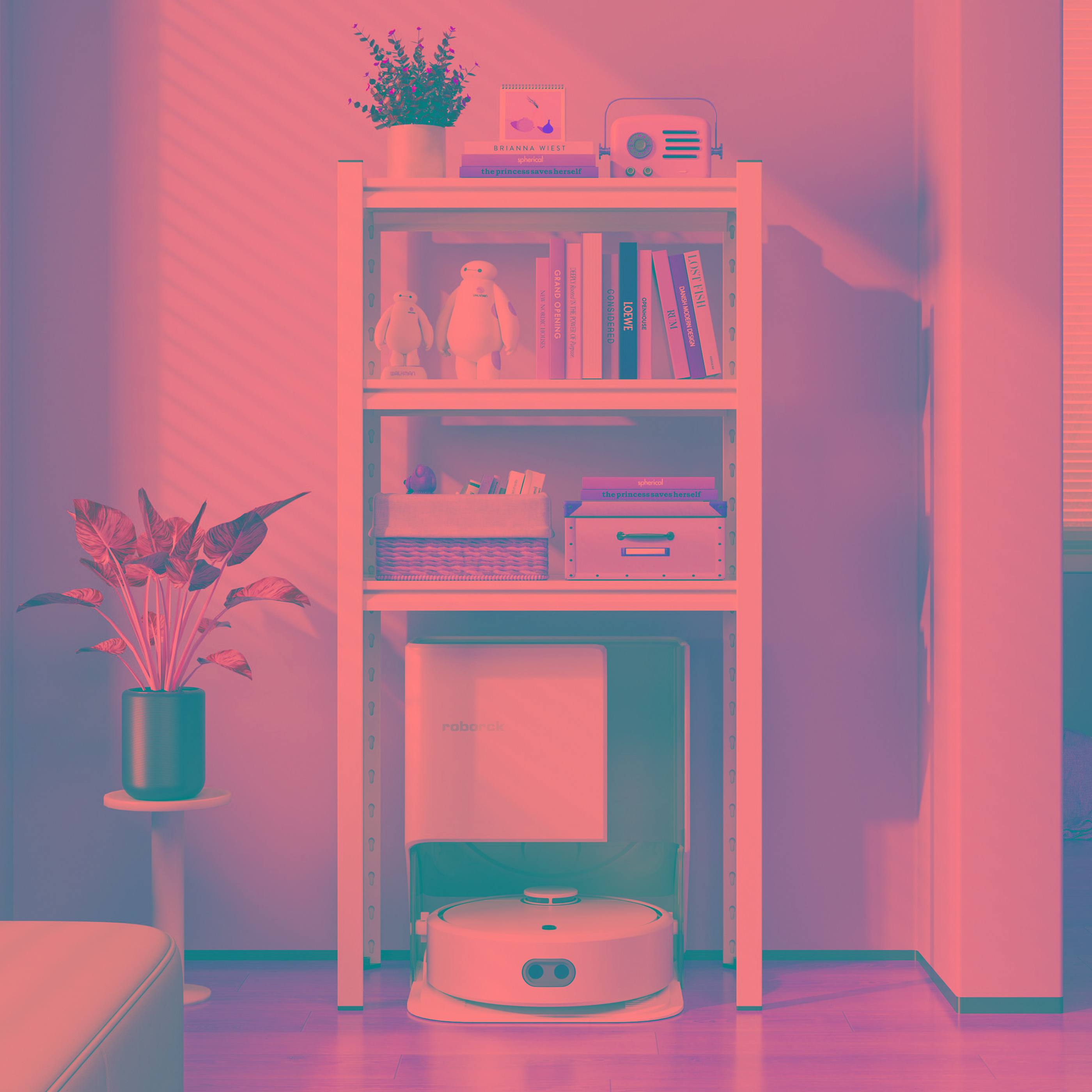 扫地机器人置物架家用下空式钢制储物架饮水机上方多层落地收纳架