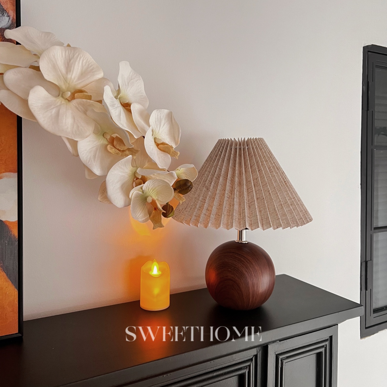 SweetHome *台灯卧室百褶复古陶瓷书房夜灯浪漫桌面装饰氛围灯