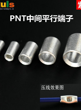 对接裸接头PNT1.25/2/5.5/8/14电线续接紫铜短形中间平行冷压端子
