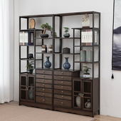 博古架新中式 实木多宝阁茶叶摆件展示柜茶室收纳储物柜茶架置物架