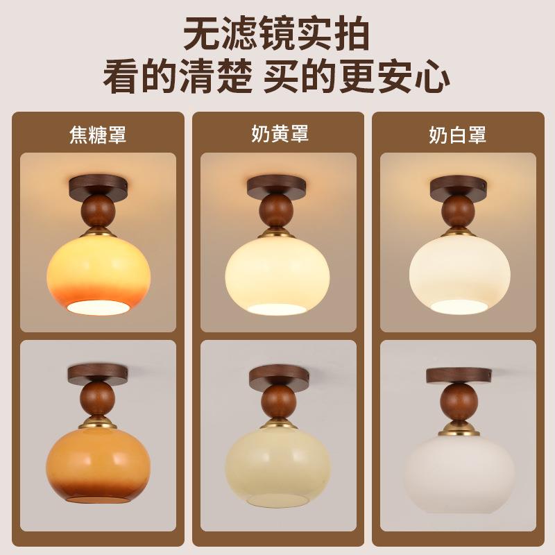 大观园中古过灯走廊灯35575现代简风约阳入户玄关台灯原道木灯具L