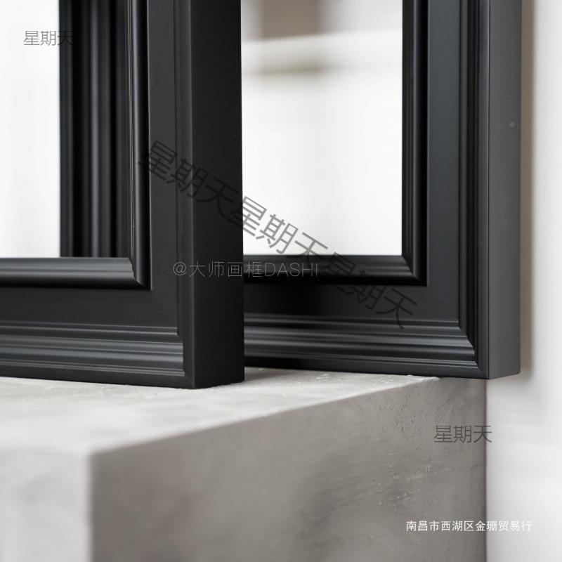 简约现代小黑色框油古画外框画框无品牌/实木相中典古框镜框装裱