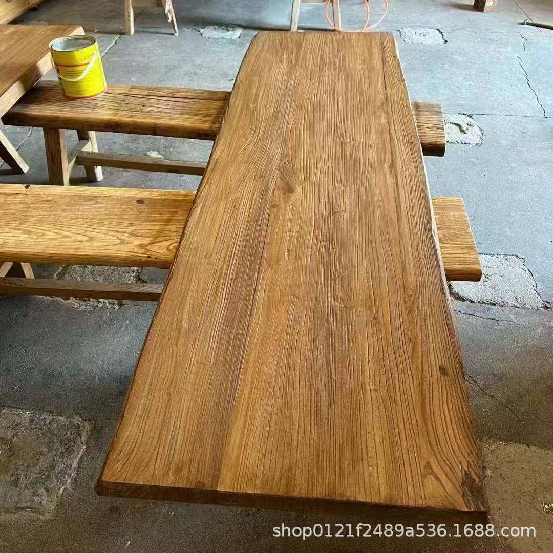 老大榆木茶桌台实木书桌桌板桌办公学原木会议桌家LXG用餐桌习电,商业/办公家具,茶台/茶桌,淘宝优惠券,粉丝福利购,淘宝优惠卷