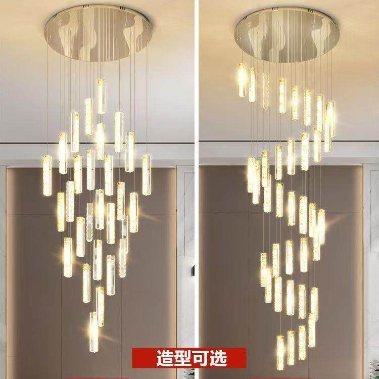 复式楼挑空吊灯客别厅墅中空高旋转水晶959挑螺灯旋造型楼梯轻奢,家装灯饰光源,智能吊灯,淘宝优惠券,粉丝福利购,淘宝优惠卷