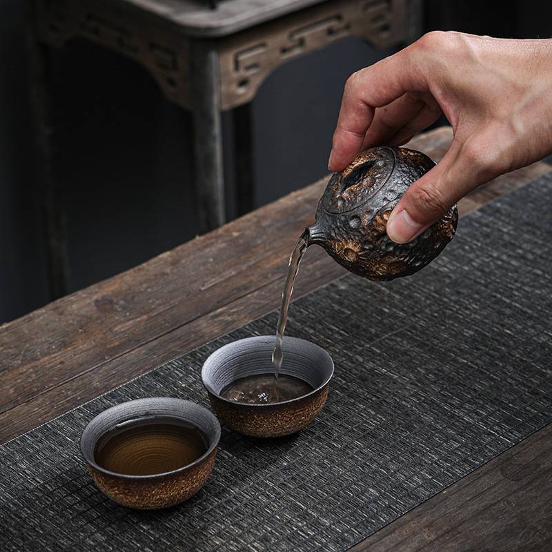 粗陶老岩泥手作茶壶星月球手抓宝瓶壶家用迷你中式小茶壶实用泡