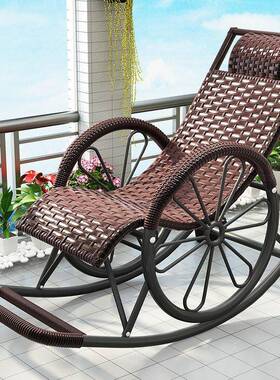 摇椅躺椅成人摇摇人椅老椅子SOQ阳台藤午睡椅外椅户藤椅休闲逍遥