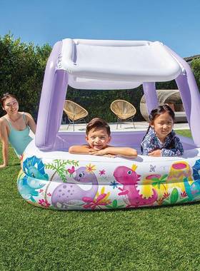 IBXP气NTEX5747海底界遮阳水池家庭充水池儿世童户外0娱乐泳池