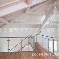 鋼木玻璃樓梯欄桿扶手復(fù)式公寓樓裝修現(xiàn)代簡約風(fēng)樓梯