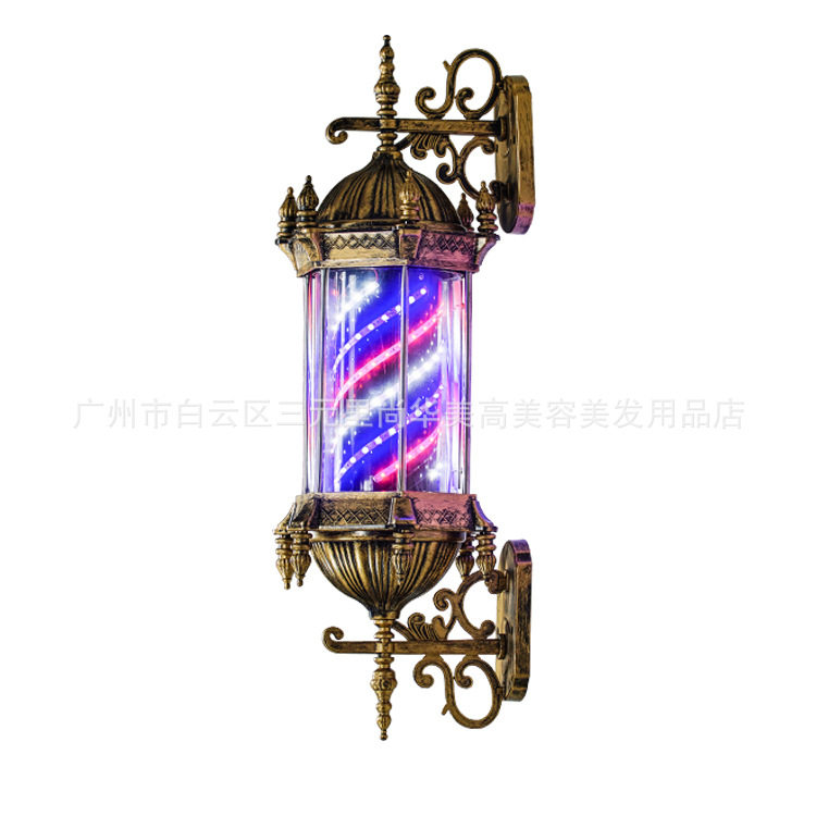美发转灯理发店发廊用欧式复古塑料挂墙式户外 多彩高亮LED灯箱厂