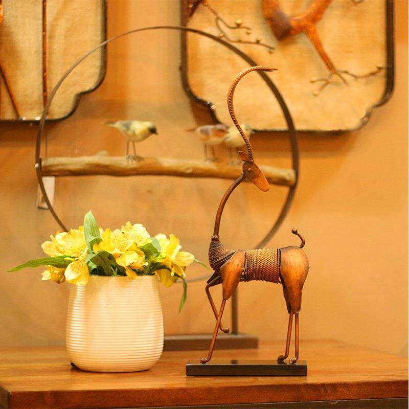 普室赛克欧式客办公桌面厅酒柜创意工艺术TM-53706家装饰品仿古鹿