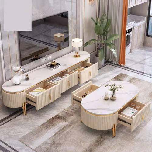 奢轻电柜茶几组合套视装岩板面后现代34234极简台约小户型客厅地