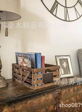 木质箱收纳箱木条超市陈展示VUX木箱子收纳列筐饰装摄影道具木框