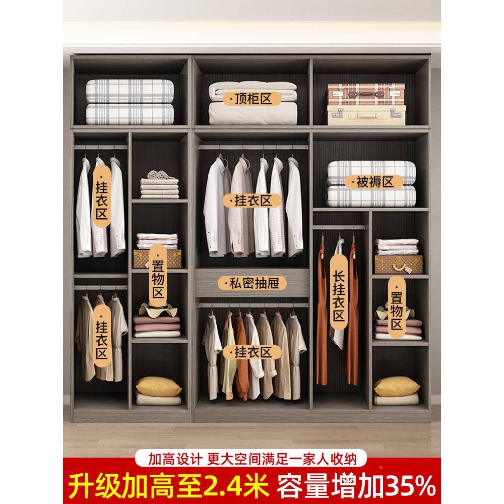 实木柜卧室家用简易衣儿童新收无品牌/纳柜衣子定制出租房挂橱202