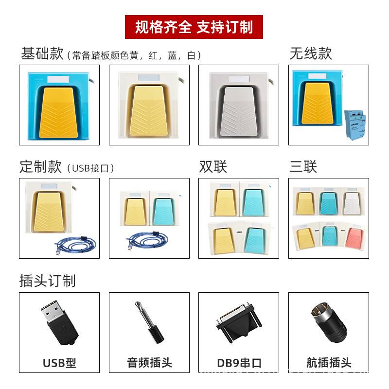 凯昆KACON 脚踏开关脚踩式脚踏板自锁防水大功率电控220V HRF-M5