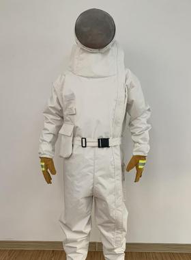 美连体防蜂服钢丝网双层CLZ面拉料耐磨抗防叮咬康抓蜂需透面气耐