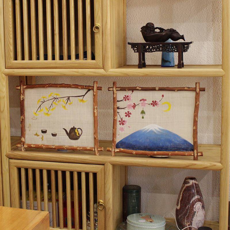 大理手工苎麻摆件家居饰品客装厅房间文桌TB-64622艺田园手绘画面