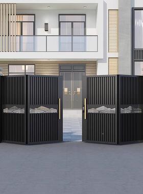 铝合金门别庭院大门电围动折叠门库车门头户外农OMR村铁门墙花园