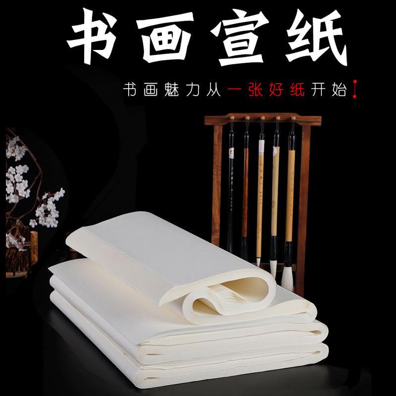 宣纸半生半熟生宣纸书法国画作品纸初学者毛笔字练习专用六尺