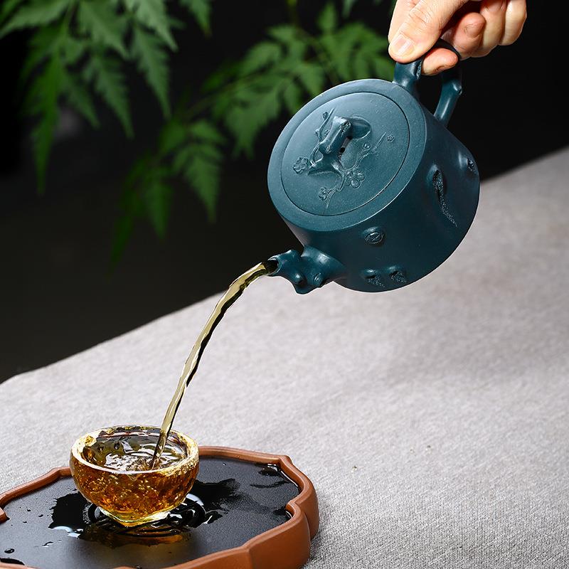 傲梅兴井栏紫砂壶全宜纯手工绿S056树桩茶泥壶茶具厂家