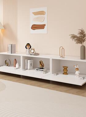 F77796JS电视法油式奶风拼接轻组合地柜小户型客厅黑色简约柜奢落