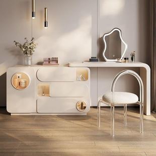 爱米缩664达奶柜油风梳妆斗柜收台纳柜一体卧室伸转角床尾电视化