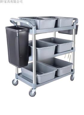 莱酒店餐厅上菜推车多功动RBY能加厚收上餐车三层移收碗车饭店澳