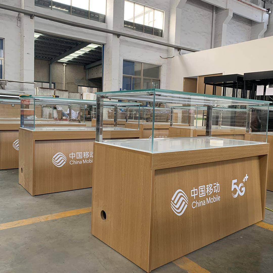 厂卖场业家务台手机展示柜玻柜璃展制20020示柜手机台支持整店作