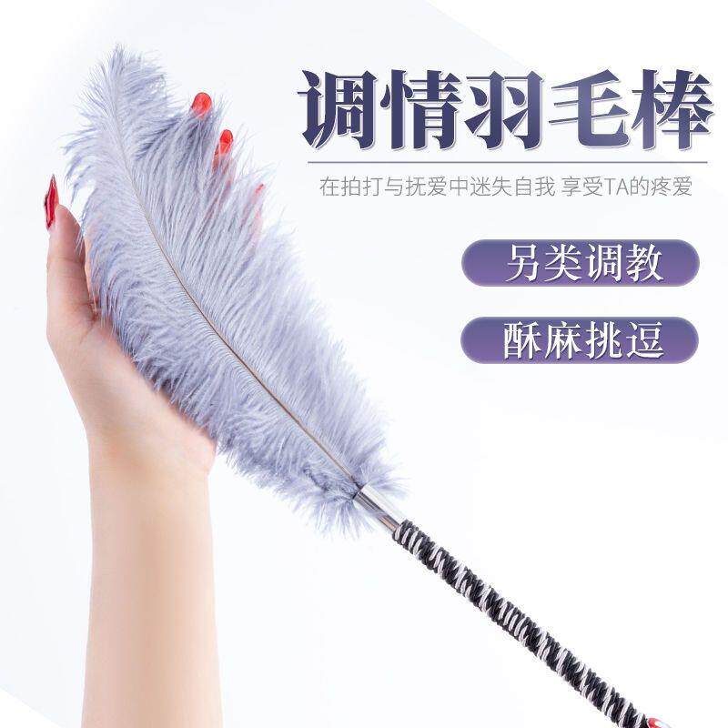 黑色男女朋友单支鸵鸟羽毛棒拍情侣有趣的小玩意好物挑逗玩具用品