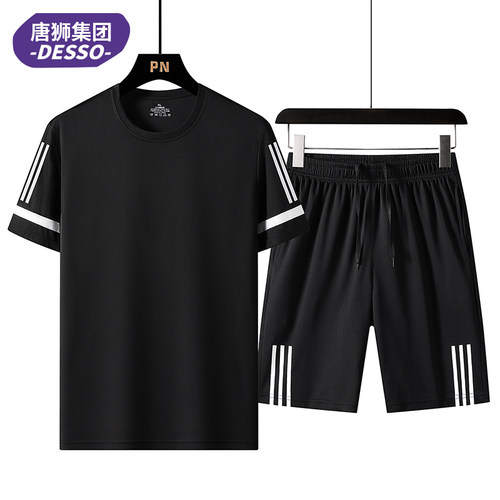 DESSO跑步运动套装男短袖健身服快干晨跑健身装备篮球训练服健身5