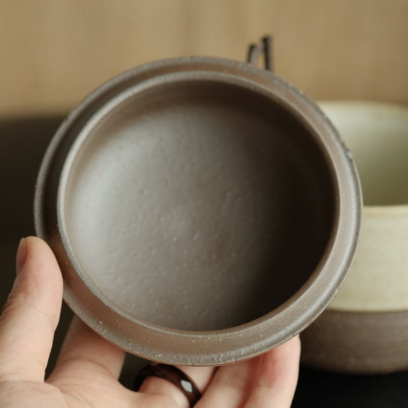 川泽烧日式粗陶炖盅家用陶瓷带盖隔水炖燕窝煲汤炖罐Y瓦罐汤蒸蛋