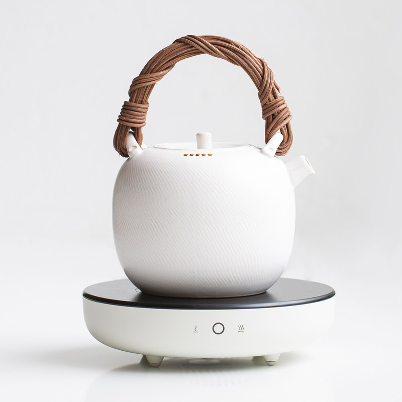 白陶提梁壶煮茶壶单壶电陶炉专用烧水壶中式陶Q瓷老白茶黑茶陈皮