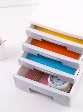 桌面文件柜办公i室带锁塑料加厚多层组合柜子资料柜抽屉式收纳盒