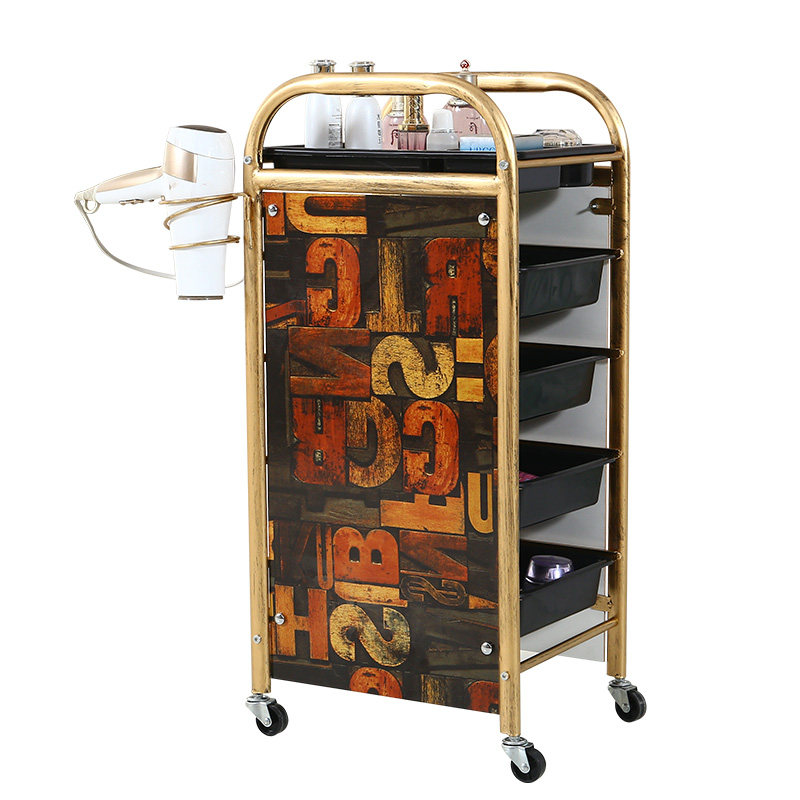 复古美发车发廊手k推车杠车特价包邮美容小推车理发店烫染工具车