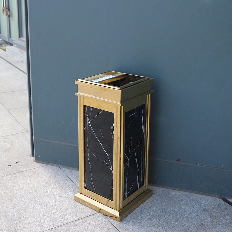 酒店大堂垃圾桶立式不锈钢走廊电B梯口宾馆大厅果皮箱烟灰柱商用