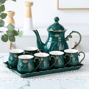 杯子家用客厅茶杯水具J水壶套杯高档家庭结婚茶 陶瓷轻奢水杯套装