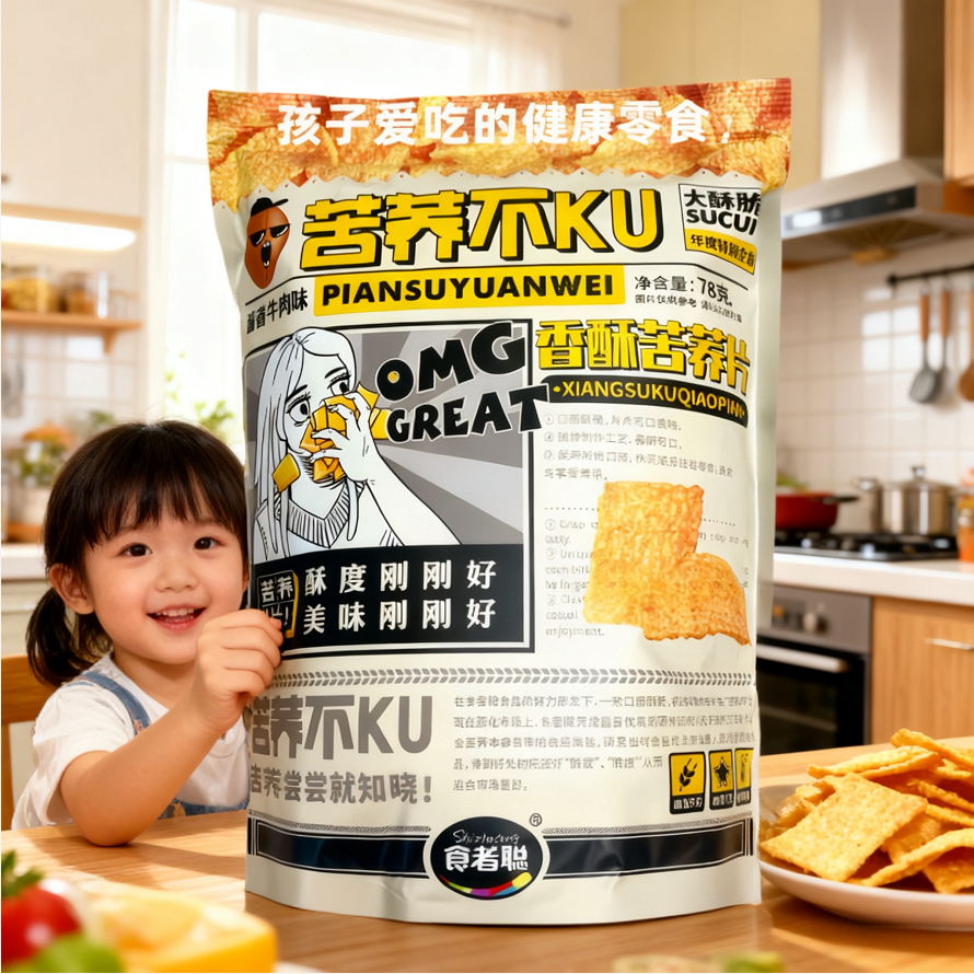 【Fashion美美搭推荐】食者聪苦荞片78g/包一口香脆无尽回味