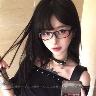 日系哭哭眼镜框二次元显脸小黑框泪滴眼镜架cos素颜神器拍照配饰