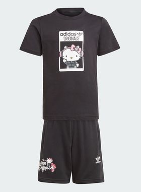 Adidas/阿迪达斯 儿童三叶草运动休闲短袖短裤 IR9753