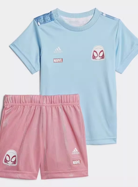 adidas/阿迪达斯 儿童运动休闲短袖短裤套装 HK6649