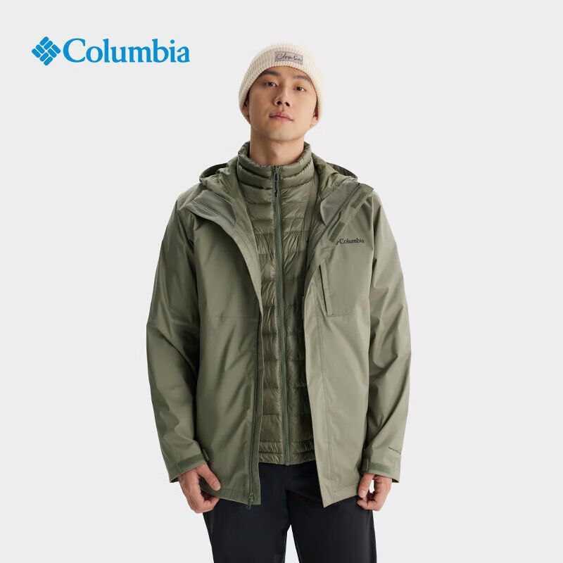 Columbia/哥伦比亚 男子银点三合一鹅绒内胆防水冲锋衣 XE3821